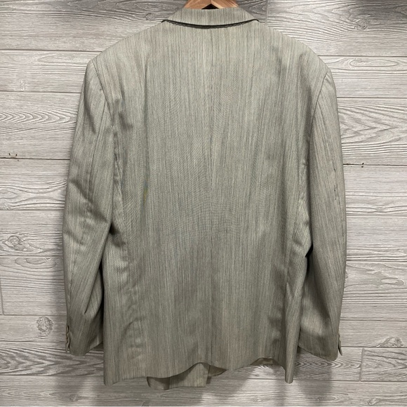 Mens Gian Giacomo Soleri Wool Blazer Size 46 LG Gray Double Breasted Peak Lapel - Picture 4 of 14